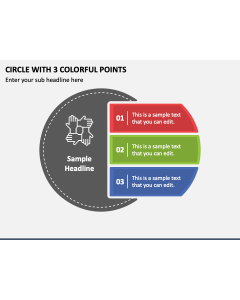 Circle with 3 Colorful Points PPT Slide 1