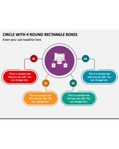 Circle with 4 Round Rectangle Boxes PPT Slide 1