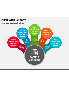 Circle with 5 Choices PPT Slide 1