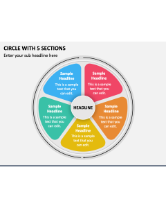 Circle with 5 Sections PPT Slide 1