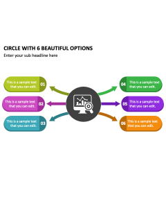 Circle with 6 Beautiful Options PPT Slide 2