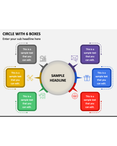 Circle with 6 Boxes PPT Slide 1