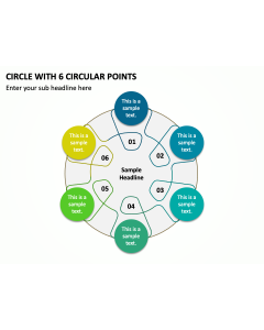 Circle with 6 Circular Points PPT Thumbnail