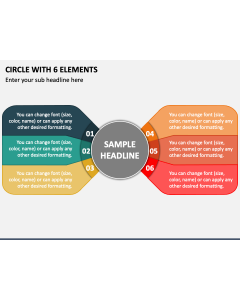 Circle with 6 Elements PPT Slide 1