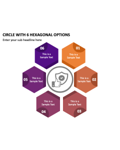 Circle with 6 Hexagonal Options PPT Slide 2