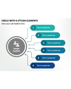 Circle with 6 Stylish Elements PPT Slide 2