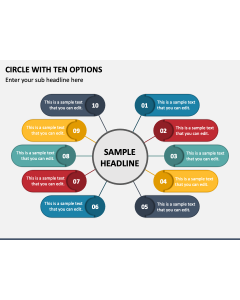 Circle with Ten Options PPT Slide 1