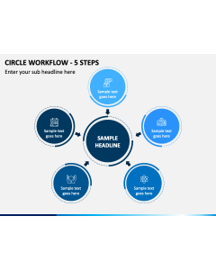 Circle Workflow 5 Steps PPT Slide 1
