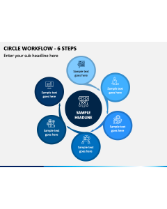Circle Workflow 6 Steps PPT Slide 1