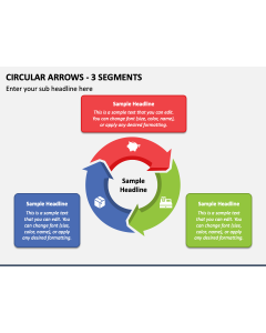 Circular Arrows - 3 Segments PPT Slide 1