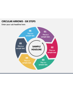 Circular Arrows - Six Steps PPT Slide 1
