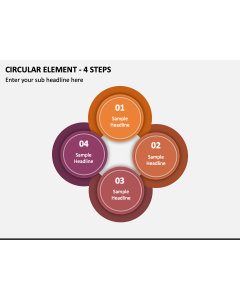 Circular Element - 4 Steps PPT Slide 1