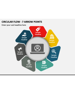 Circular Flow - 7 Arrow Points PPT Slide 1
