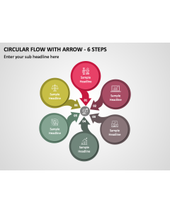 Circular Flow with Arrow - 6 Steps PPT Thumbnail