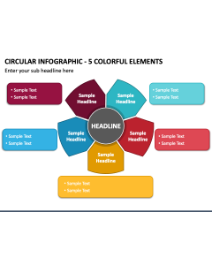 Circular Infographic - 5 Colorful Elements PPT Slide 1