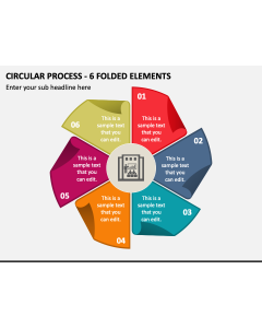 Circular Process - 6 Folded Elements PPT Slide 1