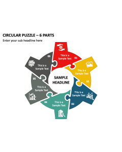 Circular Puzzle - 6 Parts PPT Slide 2