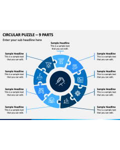 Circular Puzzle 9 Parts PPT Slide 1