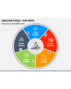 Circular Puzzle - Five Parts PPT Slide 1