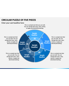 Circular Puzzle of Five Pieces PPT Slide 1