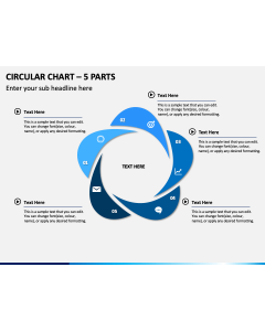 Circular Chart – 5 Parts PPT Slide 1