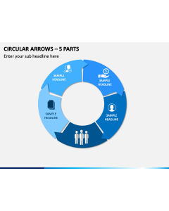 Circular Arrows – 5 Parts PPT Slide 1