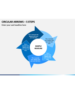 Circular Arrows – 5 Steps PPT Slide 1