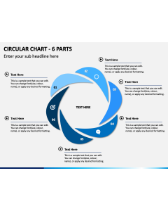 Circular Chart - 6 Parts PPT Slide 1