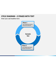 Cycle Diagram – 2 Stages With Text PPT Slide 1