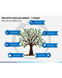 Tree With Circular Arrow – 7 Stages PPT Slide 1
