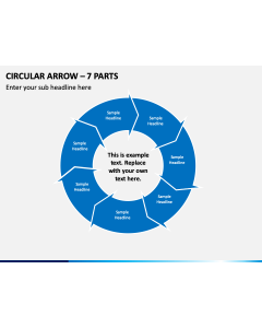Circular Arrow – 7 Parts PPT Slide 1