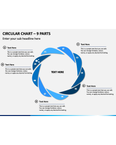 Circular Chart – 9 Parts PPT Slide 1