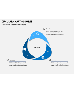 Circular Chart – 3 Parts PPT Slide 1