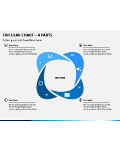 Circular Chart – 4 Parts PPT Slide 1