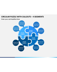 Circular Puzzle with Callouts - 4 Segments PPT slide 1