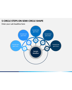 5 Circle Steps on Semi Circle Shape PPT slide 1