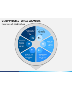 6 Step Process - Circle Segments PPT slide 1