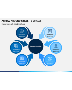 Arrow Around Circle – 6 Circles PPT slide 1