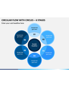 Circular Flow with Circles – 6 Stages PPT slide 1