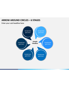 Arrow Around Circles – 6 Stages PPT slide 1