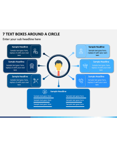 7 Text Boxes Around a Circle PPT slide 1