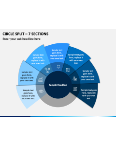 Circle Split – 7 Sections PPT slide 1