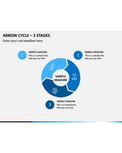 Arrow Cycle – 3 Stages PPT Slide 1