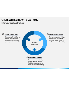Circle With Arrow – 3 Sections PPT Slide 1