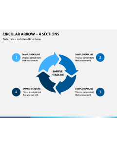 Circular Arrow – 4 Sections PPT Slide 1