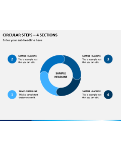 Circular Steps – 4 Sections PPT Slide 1