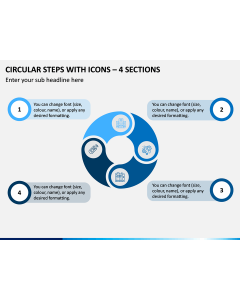 Circular Steps with Icons – 4 Sections PPT Slide 1