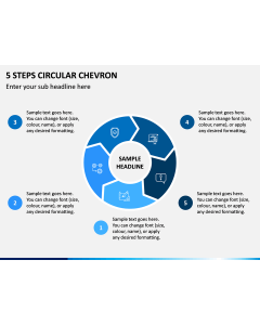 5 Steps Circular Chevron PPT Slide 1