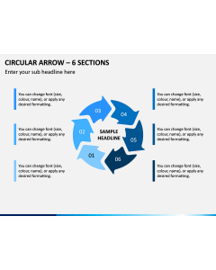 Circular Arrow – 6 Sections PPT Slide 1