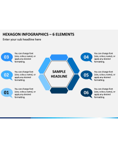 Hexagon Infographics – 6 Elements PPT Slide 1